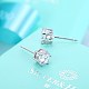 Exquisite 925 Sterling Silver Cubic Zirconia Stud Earrings EJEW-BB20135-4