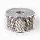 編み紐  革のアクセサリーコード  ジュエリーDIY製版材料  銀  3mm  約21.87ヤード（20m）/ロール WL-I004-3mm-B-28-1
