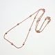 Brass Curb Chain Necklaces MAK-P003-36RG-2
