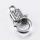 Tibetan Style Alloy Lobster Claw Clasps X-TIBE-T002-16AS-RS-2