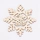 未染色の木製ペンダント  スノーフレーク  クリスマスのテーマ  アンティークホワイト  100x97x3mm  穴：2.5mm WOOD-K005-08-1