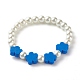 Bracelet extensible perles de fleurs pour enfants BJEW-JB07188-2