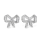 Bowknot Rack Plating Brass Cubic Zirconia Stud Earrings for Women EJEW-K245-07P-1