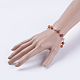 Faceted Round Natural Fire Agate Bracelets BJEW-JB03535-05-4