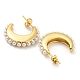 Boucles d'oreilles en laiton avec croissant de lune et perles en plastique EJEW-Q785-21G-2