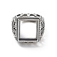Composants de bague réglable en argent sterling avec fleur 925&nbsp;STER-C011-11AS-2