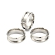 201 Stainless Steel Grooved Finger Ring Settings MAK-WH0007-16P-2