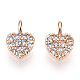 Brass Micro Pave Cubic Zirconia Charms KK-P157-14G-01-NF-1