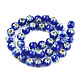 手作りミッレフィオーリガラスビーズ連売り  花模様の丸  ブルー  10mm  穴：1.2mm  約36~38個/連  13.78インチ〜14.88インチ（35cm〜37.8cm） LK-T001-10F-2