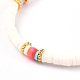 Handgefertigte Heishi Perlen Stretch Armbänder aus Fimo BJEW-JB05077-4