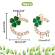 DICOSMETIC 60Pcs Four Leaf Clovers C Shape with Clover Charm Alloy Good Luck Charm Enamel Shamrock Charm Crystal Gems Pendant St. Patrick's Day Decor DIY Jewelry Making Craft FIND-DC0001-64-2