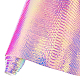 虹色のpuレザー生地  ワニの模様  財布用  スーツケース  ミシンクラフト  カラフル  1350x300x0.5mm FIND-WH0117-07-1