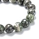 Bracelets de perles extensibles en jaspe zébré naturel G-A185-01B-2