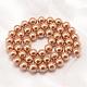 Round Shell Pearl Bead Strands BSHE-L011-8mm-A010-3