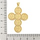 Pendentifs croix en laiton avec zircone cubique de micro pave KK-Q796-01G-3