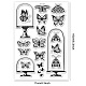 Globleland farfalla campione francobolli trasparenti serie di copertura in vetro farfalla falena silicone francobolli trasparenti per scrapbooking fabbricazione della carta album di foto decorazione artigianato fai da te DIY-WH0448-0169-6