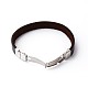 304 Stainless Steel Leather Cord Bracelets BJEW-N269-29A-3
