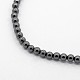 Grade A Magnetic Synthetic Hematite Round Beaded Necklaces X-NJEW-M014-4mm-01-2