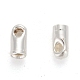 真鍮製コードエンドパーツ  銀色のメッキ  4x1.8mm  穴：0.8mm  内径：1.2mm X-EC111-1S-2