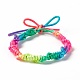 Bracelet cordon tressé en polyester coloré BJEW-B065-05-2