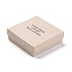 厚紙ジュエリー包装箱  内部のスポンジ  リング用  小さな時計  ネックレス  イヤリング  ブレスレット  言葉の正方形  パパイヤホイップ  9.15x9.15x2.9cm CON-B007-05C-02-1