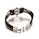 Anchor Leather Cord Bracelets BJEW-M169-10-2