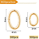 Benecreat 600pcs2スタイル真鍮オープン丸カン  長持ちメッキ  ゴールドカラー  300個/スタイル KK-BC0006-86-2
