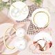 CRASPIRE 24Pcs Pearl Napkin Rings Adjustable Table Napkin Buckles for Formal Casual Dinning Serviette Setting Valentine's Day Easter Family Gathering Dinner Party Wedding Decor Thanksgiving Day AJEW-WH0001-45G-4
