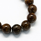 Chapelets de perles de pierres en jade jaune teinte G-R271-4mm-Y24-2