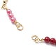 Brass & Round ABS Imitation Pearl Beaded Chain Bracelet Making AJEW-JB01150-24-2