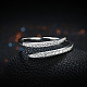 Регулируемые модный стерлингового серебра кубического циркония палец кольца манжеты RJEW-BB15266-4
