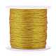 ポリエステル編組メタリック糸  DIYの編みこみのブレスレット作りと刺繡のために  ゴールド  0.4mm  6プライ  約54.68ヤード（50m）/ロール OCOR-I007-B-01-1