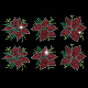 SUPERDANT Christmas Flower Iron on Rhinestone Red Poinsettia T-shirt Crystal Heat Transfer Hot fix Rhinestone Bling DIY Decals for Christmas Costume Decor Vest Shoes Hat Jacket DIY Accessories DIY-WH0303-110-1