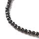 Bracelet extensible en perles de spinelle noir naturel pour femme BJEW-JB07420-02-2