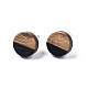 Opaque Resin & Walnut Wood Stud Earrings EJEW-N017-008-B01-2