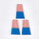 樹脂ビーズ  ツートン  片穴  多面カット  台形  ブルー  37~37.5x21x5mm  半分穴：1.2mm CRES-T014-17C-1