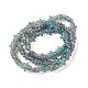Perles de verre galvanoplastiques plaquées arc-en-ciel GLAA-P005-FR04-2