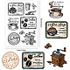 CRASPIRE Clear Stamp Coffee Vintage Clear Stamps Coffee Stain & Coffee Cup Silicone Transparent Stamps Scrapbooking Stamps for Card Making DIY Thanksgiving Card Photo Album Decor Craft DIY-WH0167-56-1071-2