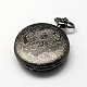 Cabezas vendimia huecos planos redondos de aleación de zinc reloj de cuarzo reloj de bolsillo para el collar del colgante WACH-R005-33-2