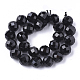 Chapelets de perles en tourmaline noire naturelle G-S345-8mm-002-2