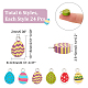 CHGCRAFT 144Pcs 6Style Easter Egg Polymer Clay Charms Soft Clay Pendant for Easter Decor Egg Fillers Basket Stuffers CLAY-CA0001-25-2