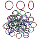 Chgcraft 60 pz anelli di salto aperti arcobaleno 304 anelli di salto in acciaio inossidabile placcatura anelli di salto per la realizzazione di orecchini STAS-CA0001-72-1