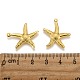 真鍮のヒトデ/海の星のペンダント  ゴールドカラー  23x20.5x2mm  穴：1mm X-KK-L134-11G-3