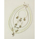 Set di gioielli con perle di vetro per san valentino: collane e bracciali e orecchini elastici SJEW-JS00425-01-1