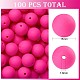 100Pcs Silicone Beads Round Rubber Bead 15MM Loose Spacer Beads for DIY Supplies Jewelry Keychain Making JX455A-1