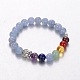 Étirer bijoux bouddhiste multicolores bracelets de pierres précieuses de chakra BJEW-JB01687-02-1
