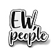 単語 ew 人々 エナメル ピン  バックパック衣類用電気泳動黒亜鉛合金ブローチ  ブラック  29x30.5x1.7mm JEWB-H010-04EB-06-1