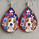 Boucles d'oreilles pendantes en bois en forme de larme de couleur drapeau GUQI-PW0001-141B-1