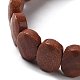 Bracelet extensible en perles de pierre dorée synthétique G-E010-01-09-3