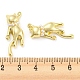 ABS プラスチック模造パール付き合金コネクタ チャーム  猫の形のリンク  ゴールドカラー  29.5x16.5x5mm  穴：1.2mm FIND-G062-08G-3